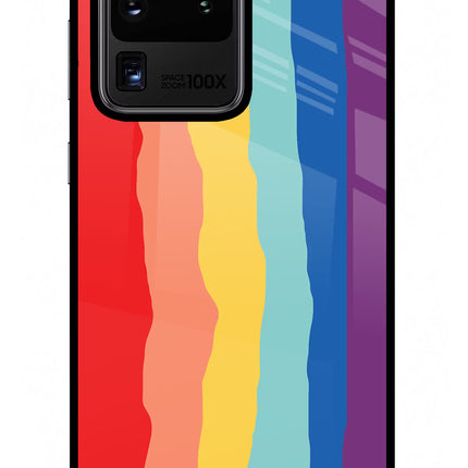 Rainbow Samsung S20 Ultra Glass Case Back Cover by Casekaro