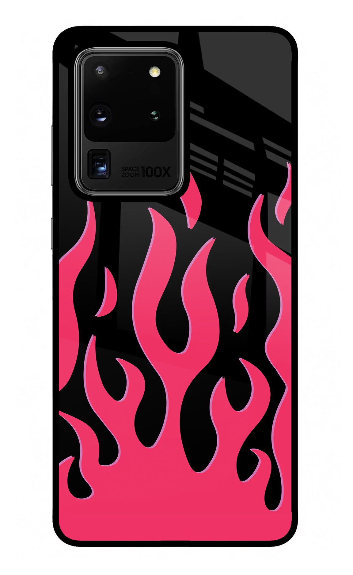 Fire Flames Samsung S20 Ultra Glass Case Back Cover by Casekaro