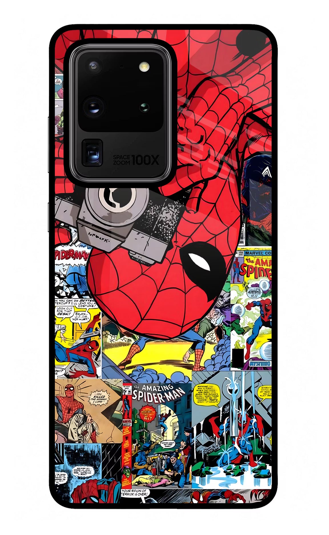 Spider Man Samsung S20 Ultra Glass Case Back Cover by Casekaro