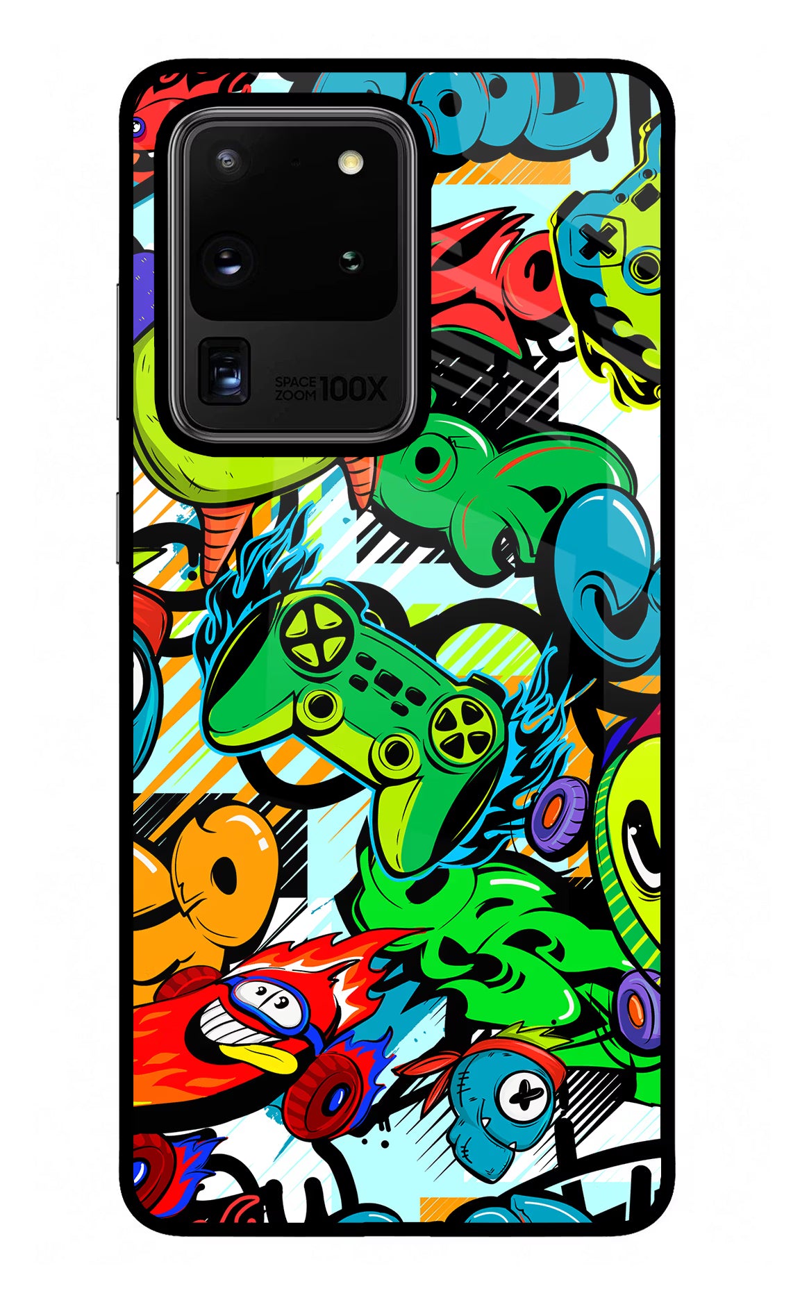 Game Doodle Samsung S20 Ultra Glass Case Back Cover by Casekaro