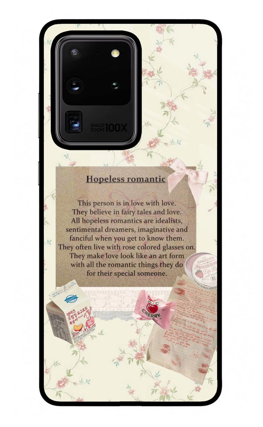 Hopeless Romantic Samsung S20 Ultra Glass Case