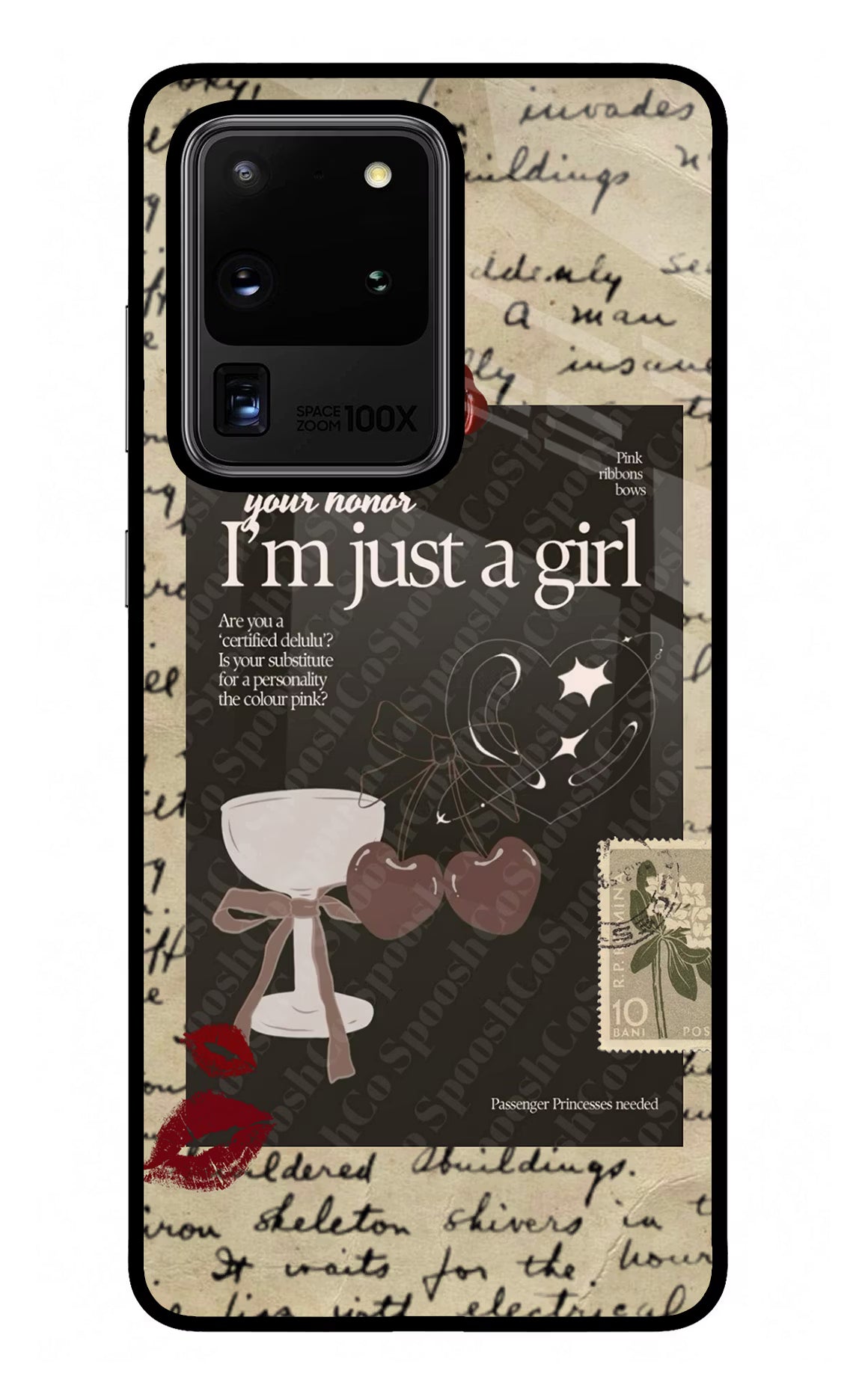 I am just a girl Samsung S20 Ultra Glass Case Back Cover by Casekaro