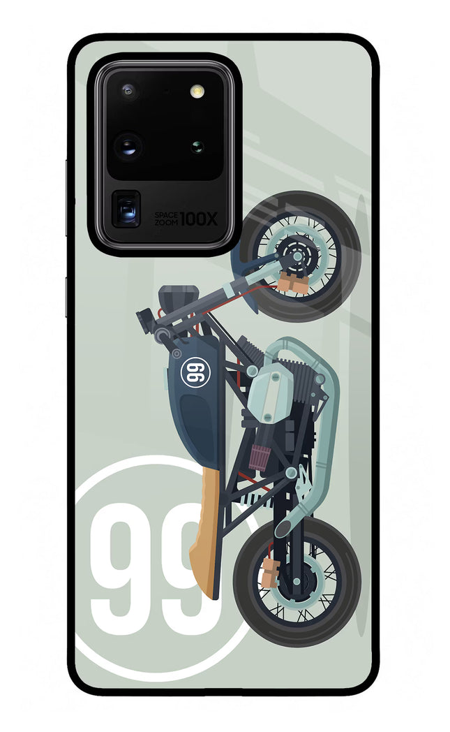 Classic Cafe Racer 99 Samsung S20 Ultra Glass Case Back Cover by Casekaro