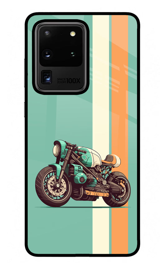 Striped Moto Drift Samsung S20 Ultra Glass Case