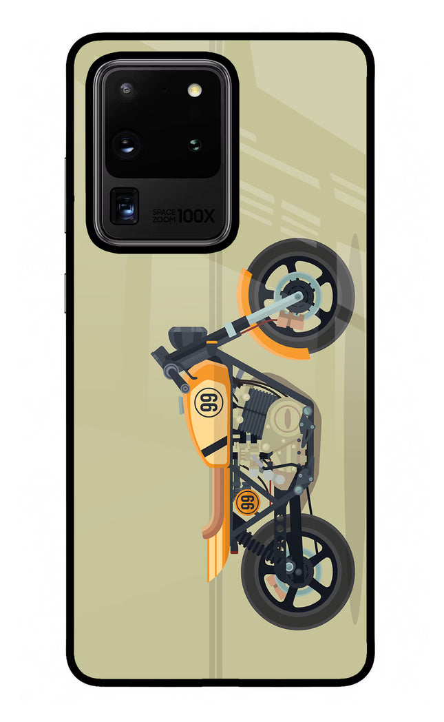 Vertical Speedster Samsung S20 Ultra Glass Case Back Cover by Casekaro