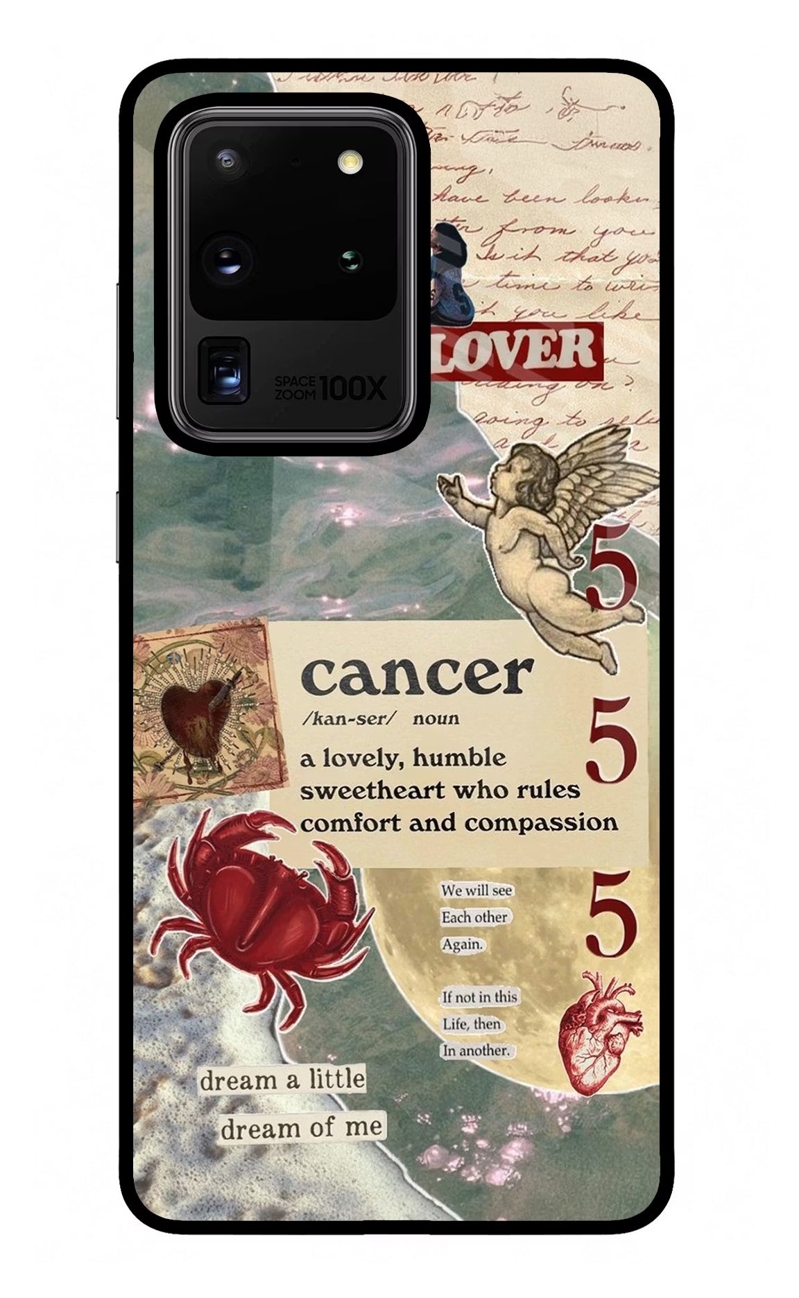 Cancer Zodiac Samsung S20 Ultra Glass Case Back Cover by Casekaro