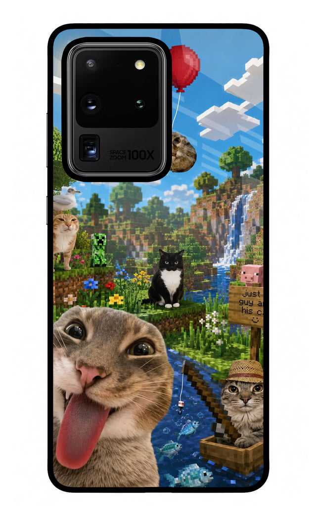 Minecraft Cat Chaos Samsung S20 Ultra Glass Case