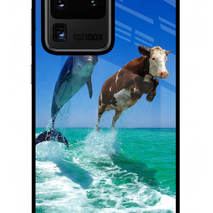 Dolphin vs Cow Samsung S20 Ultra Glass Case