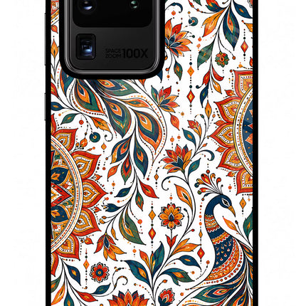 White Mayura Samsung S20 Ultra Glass Case