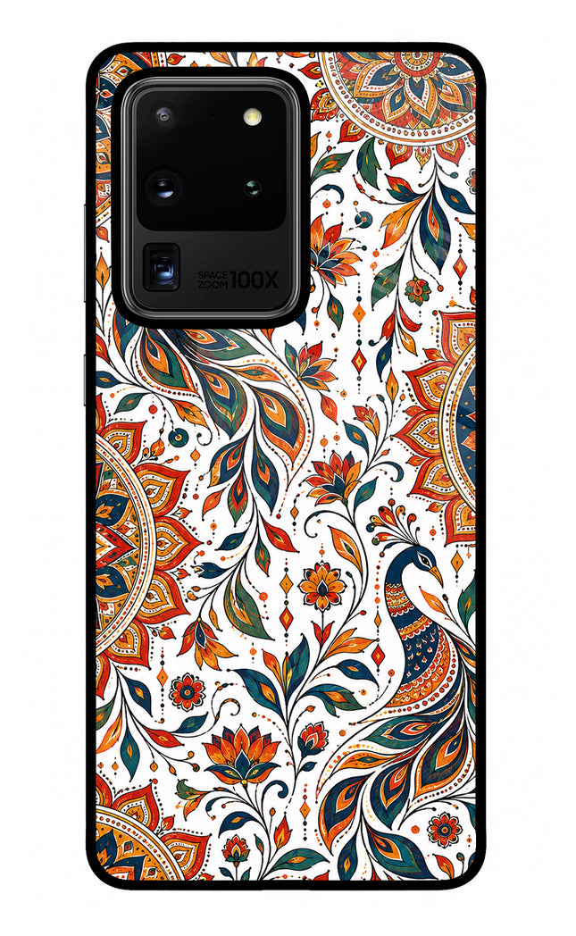 White Mayura Samsung S20 Ultra Glass Case