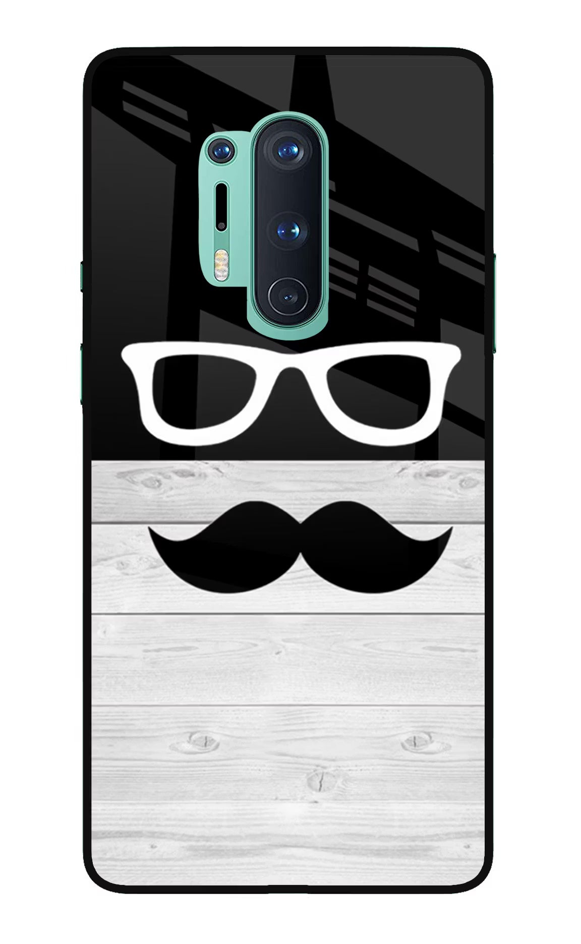 Mustache Oneplus 8 Pro Glass Case Back Cover by Casekaro