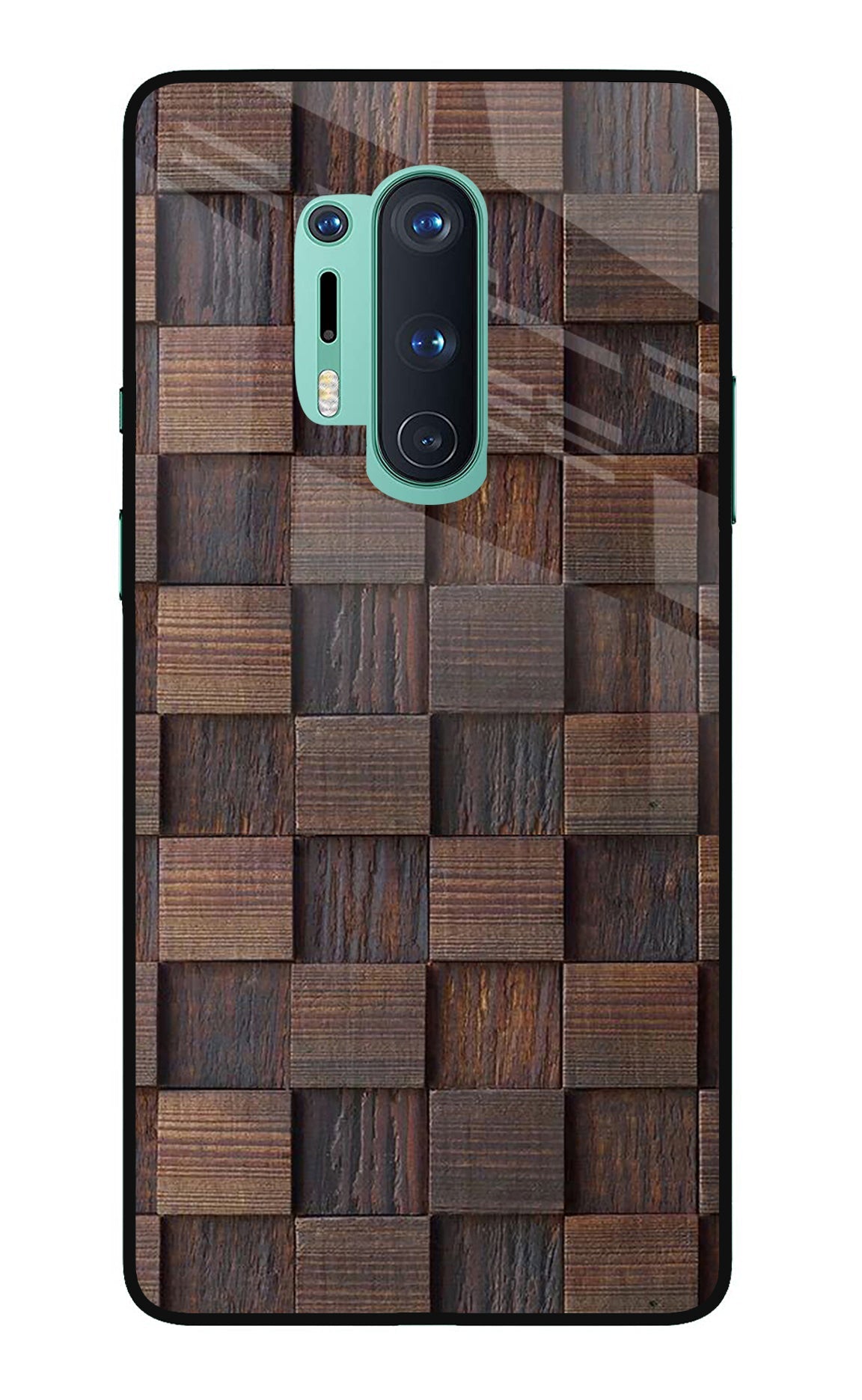 Wooden Cube Design Oneplus 8 Pro Glass Case
