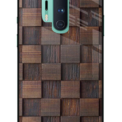 Wooden Cube Design Oneplus 8 Pro Glass Case