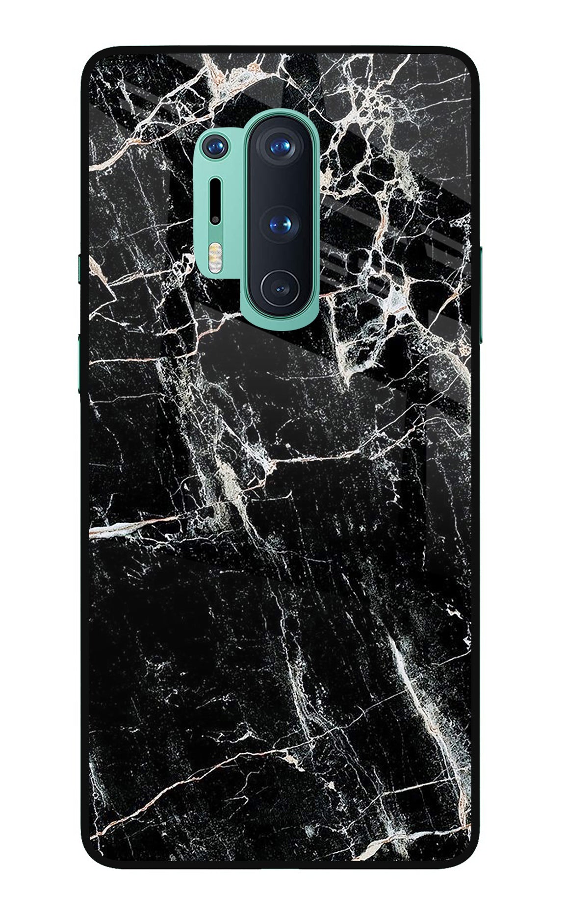 Black Marble Texture Oneplus 8 Pro Glass Case