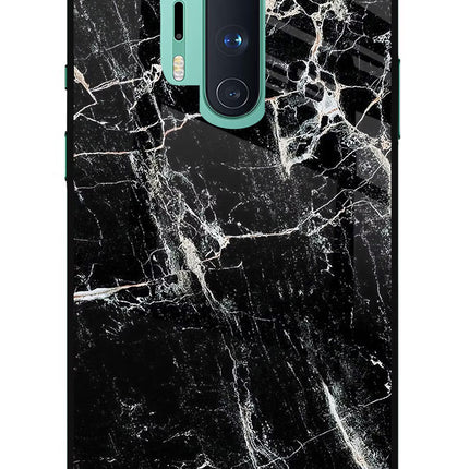 Black Marble Texture Oneplus 8 Pro Glass Case