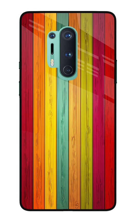 Multicolor Wooden Oneplus 8 Pro Glass Case