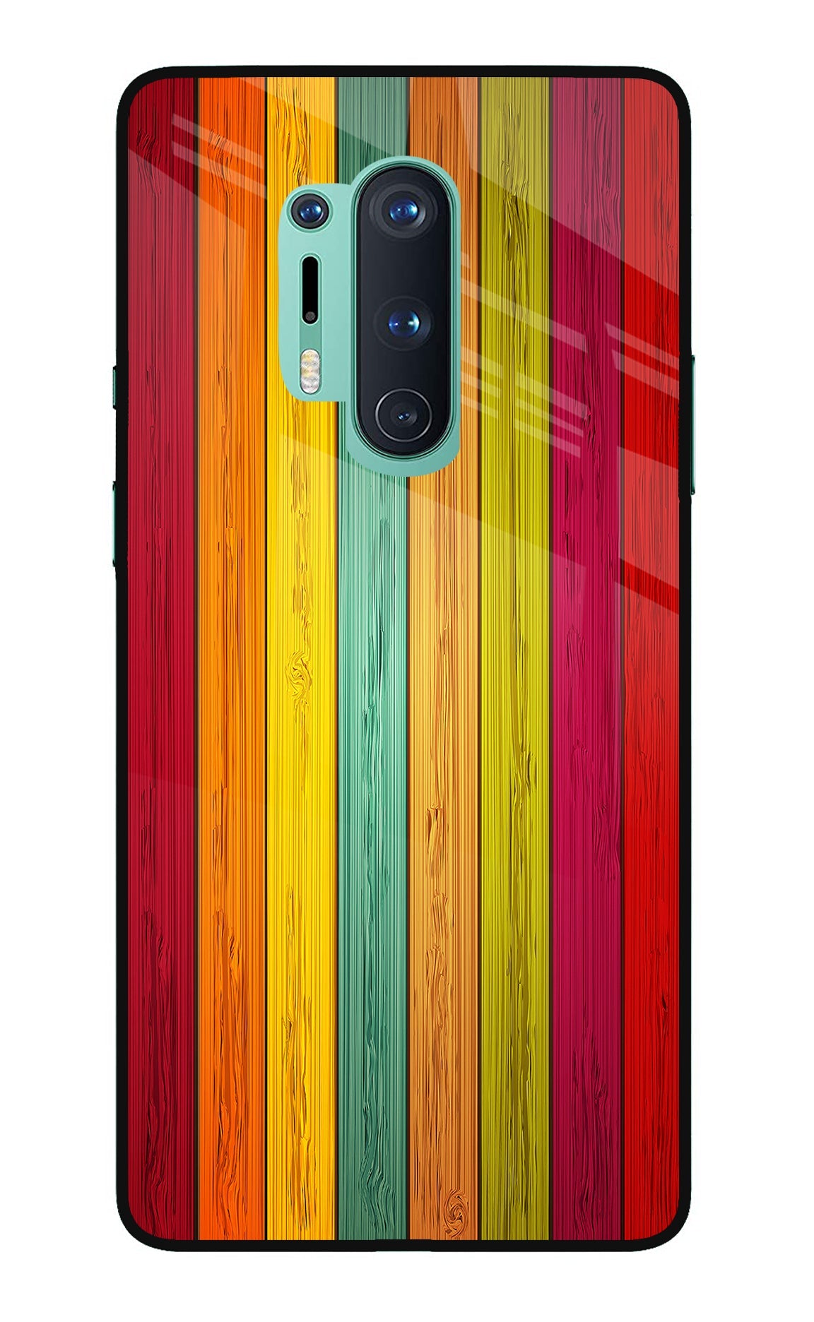 Multicolor Wooden Oneplus 8 Pro Back Cover