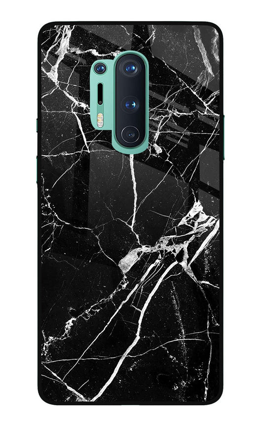 Black Marble Pattern Oneplus 8 Pro Glass Case