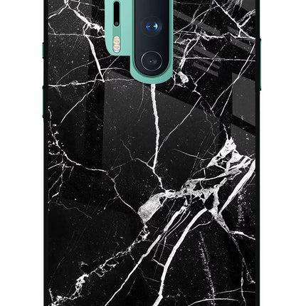 Black Marble Pattern Oneplus 8 Pro Glass Case