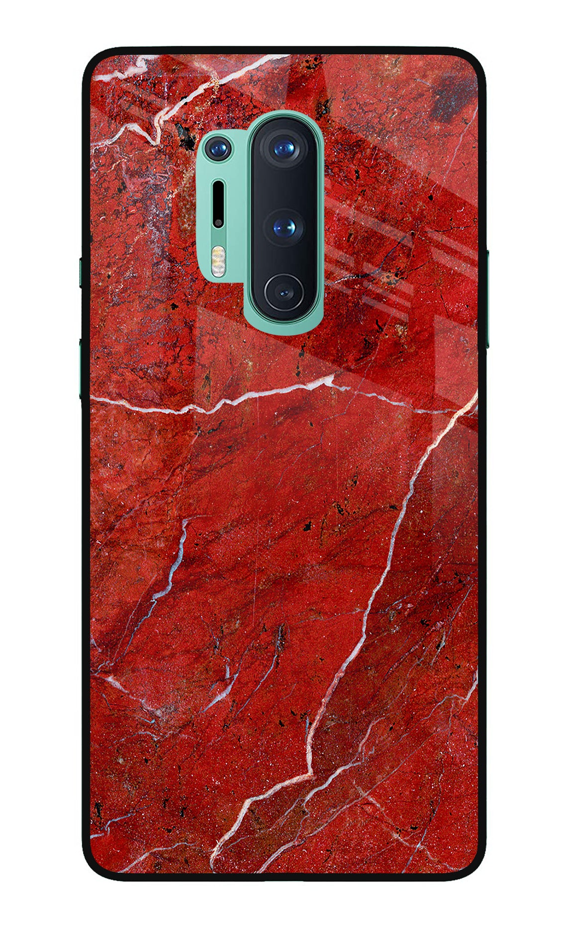 Red Marble Design Oneplus 8 Pro Back Cover