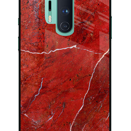 Red Marble Design Oneplus 8 Pro Glass Case