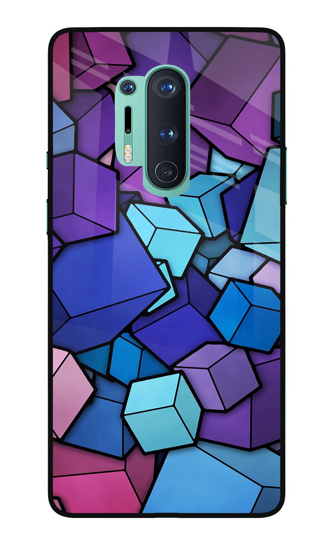 Cubic Abstract Oneplus 8 Pro Glass Case