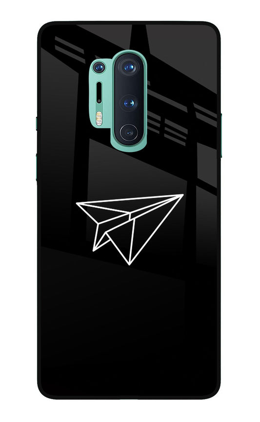 Paper Plane White Oneplus 8 Pro Glass Case