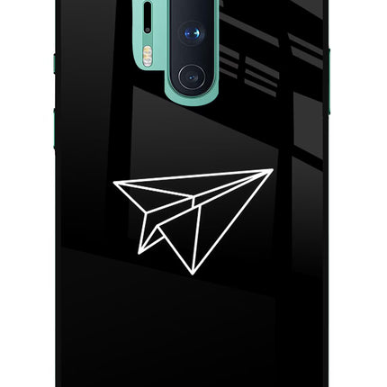 Paper Plane White Oneplus 8 Pro Glass Case