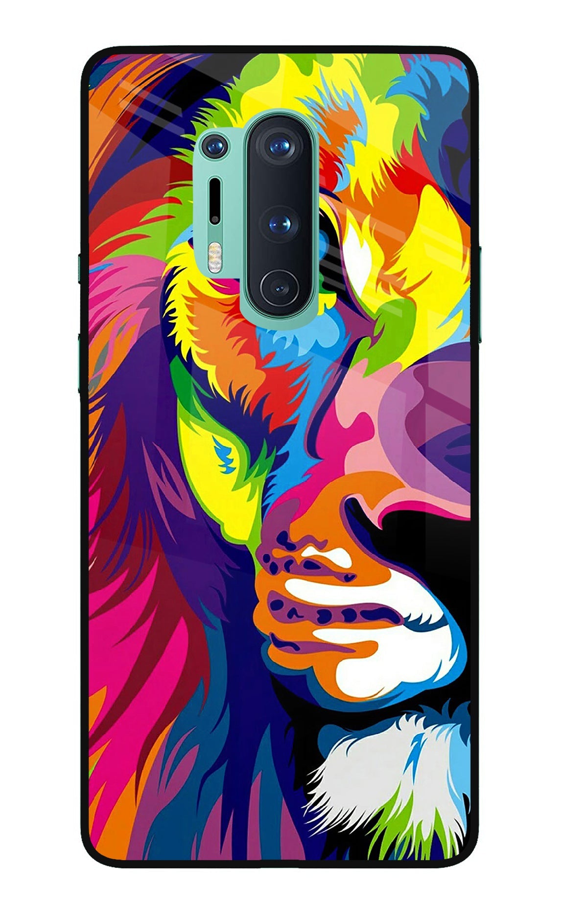 Lion Half Face Oneplus 8 Pro Glass Case