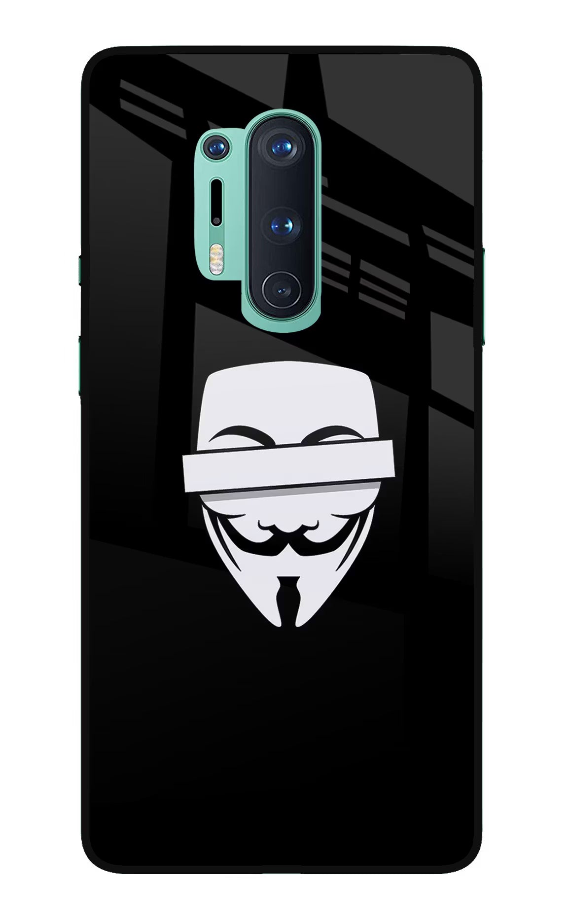 Anonymous Face Oneplus 8 Pro Glass Case Back Cover by Casekaro