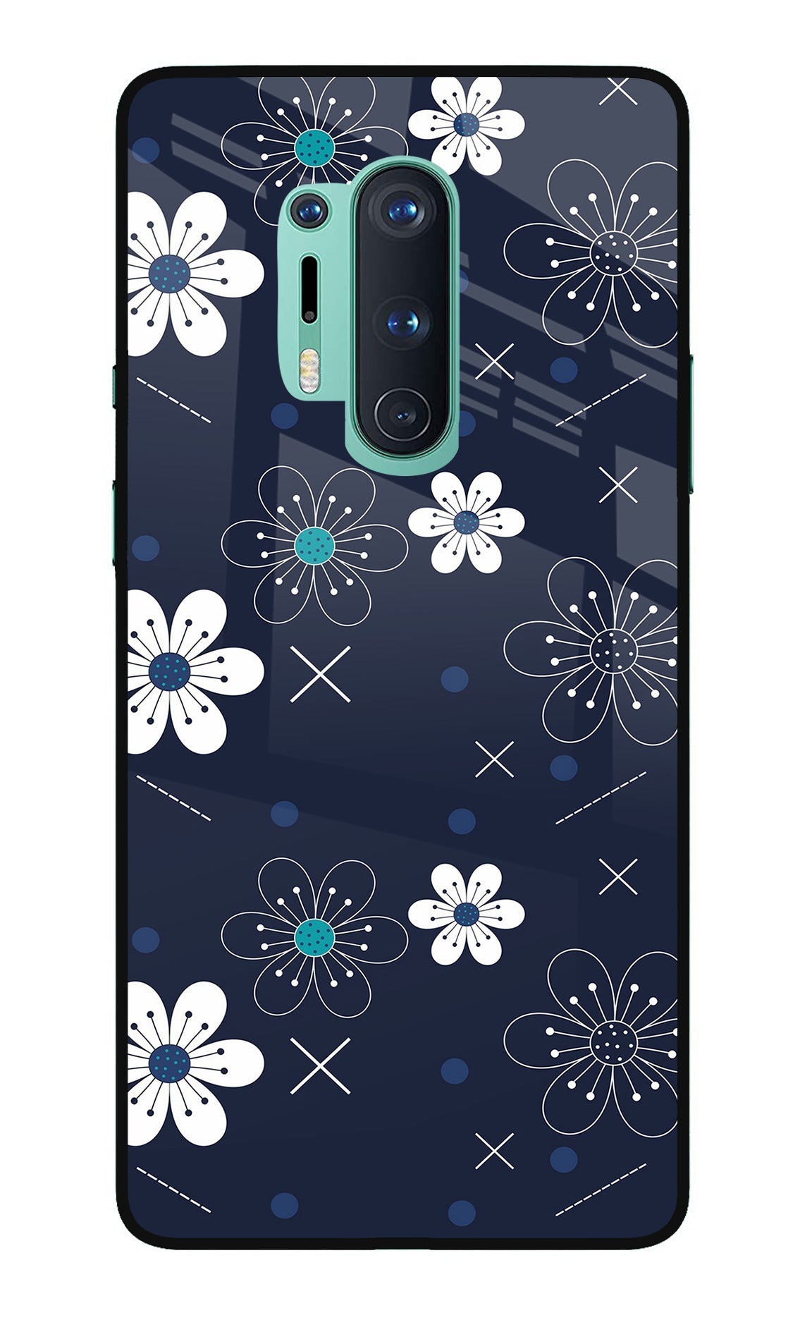 Flowers Oneplus 8 Pro Glass Case