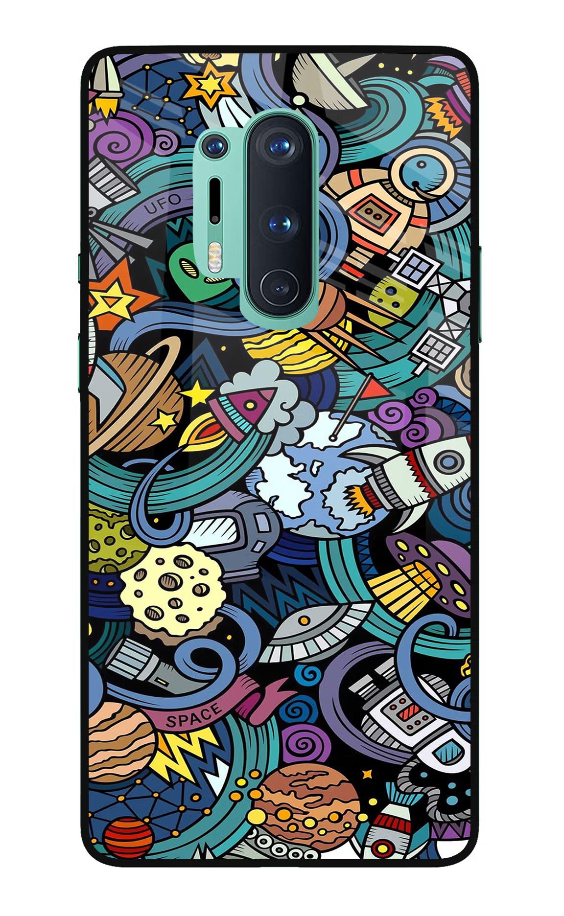 Space Abstract Oneplus 8 Pro Glass Case Back Cover by Casekaro
