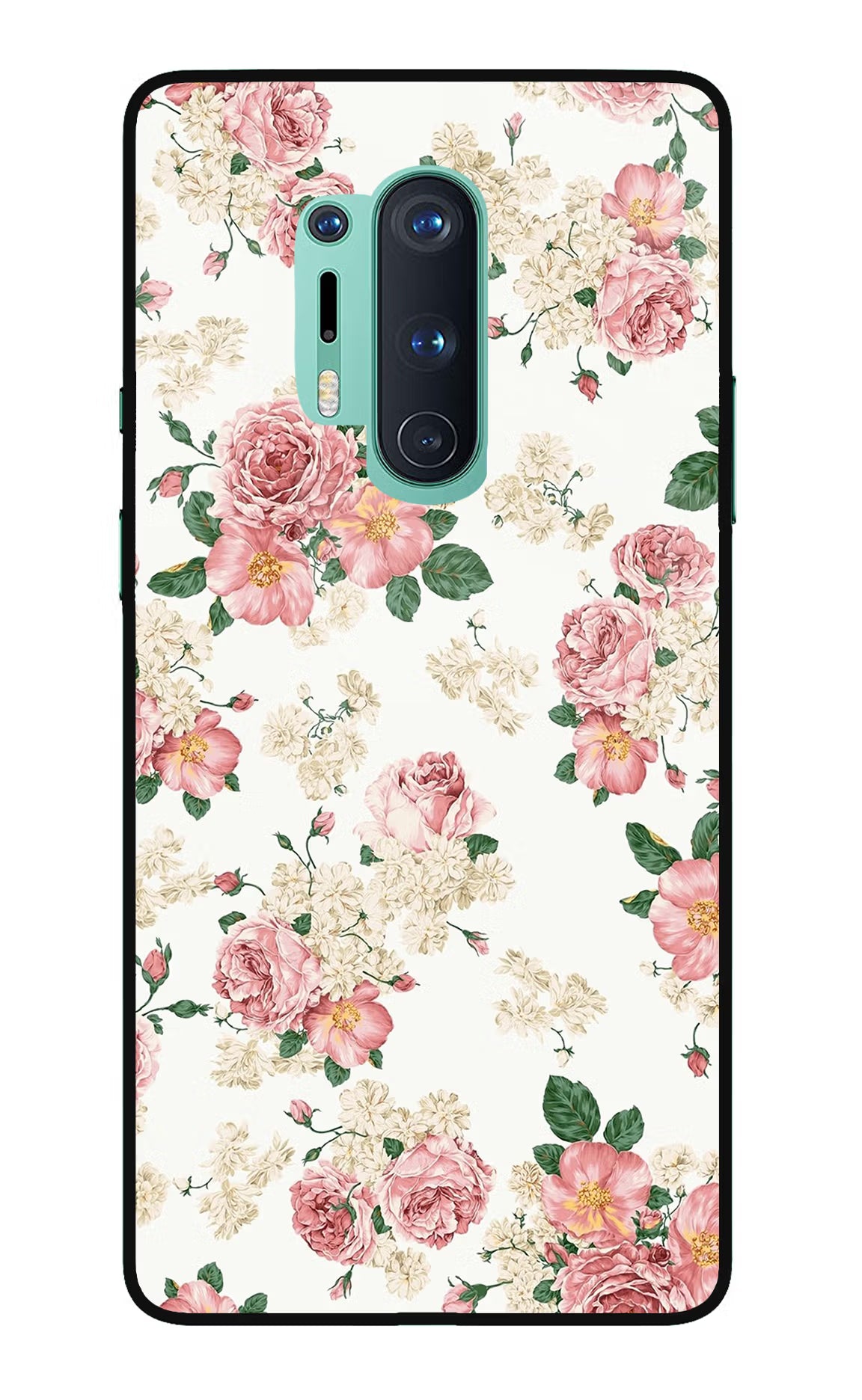 Flowers Oneplus 8 Pro Glass Case Back Cover by Casekaro