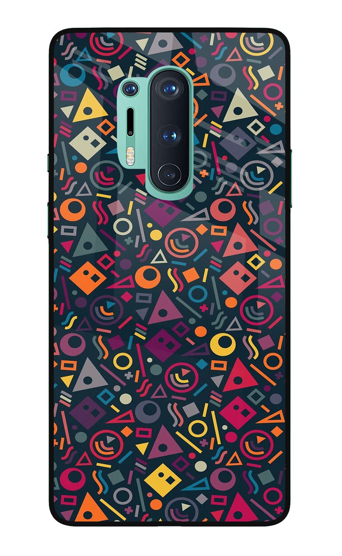 Geometric Abstract Oneplus 8 Pro Glass Case Back Cover by Casekaro