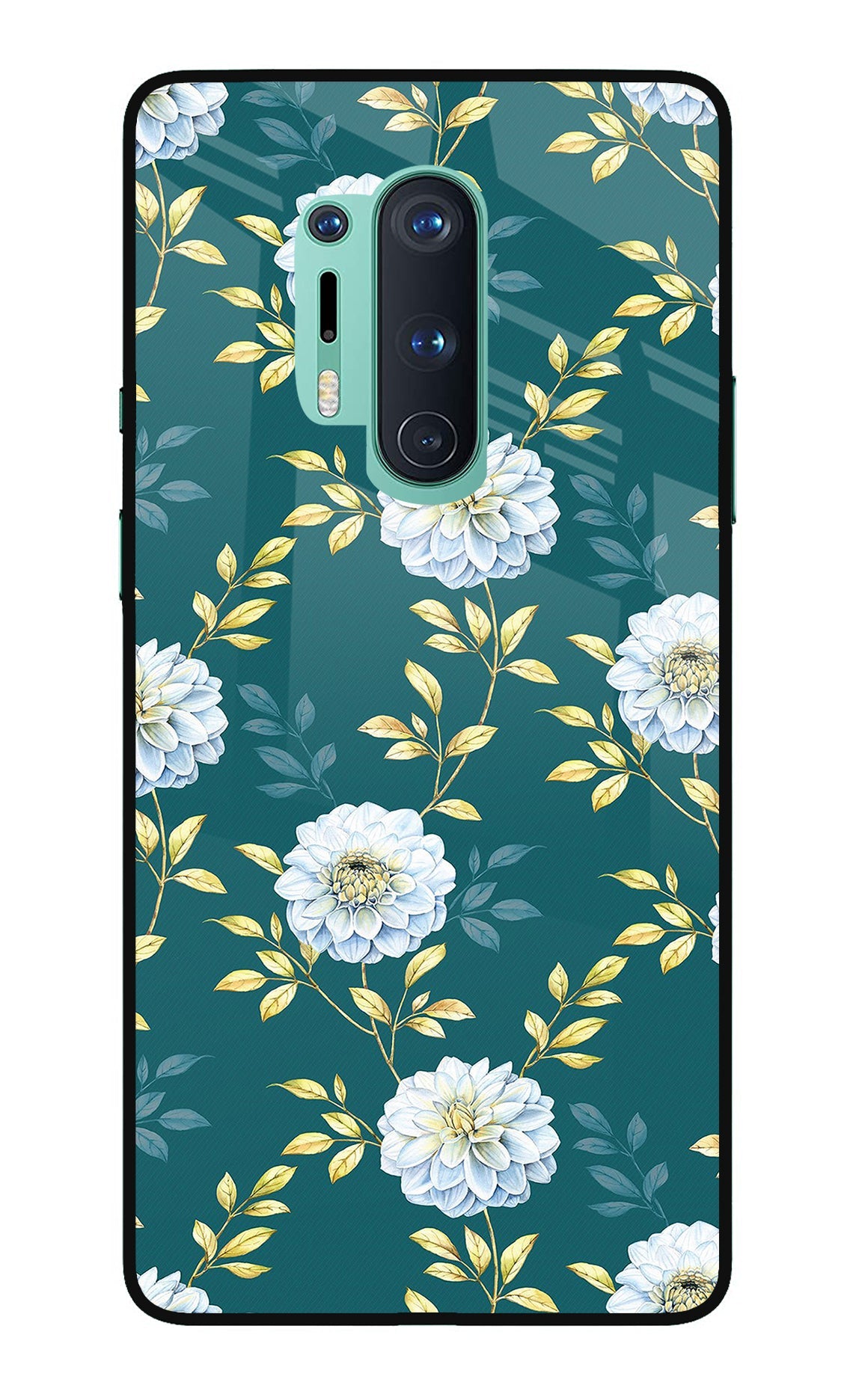 Flowers Oneplus 8 Pro Glass Case