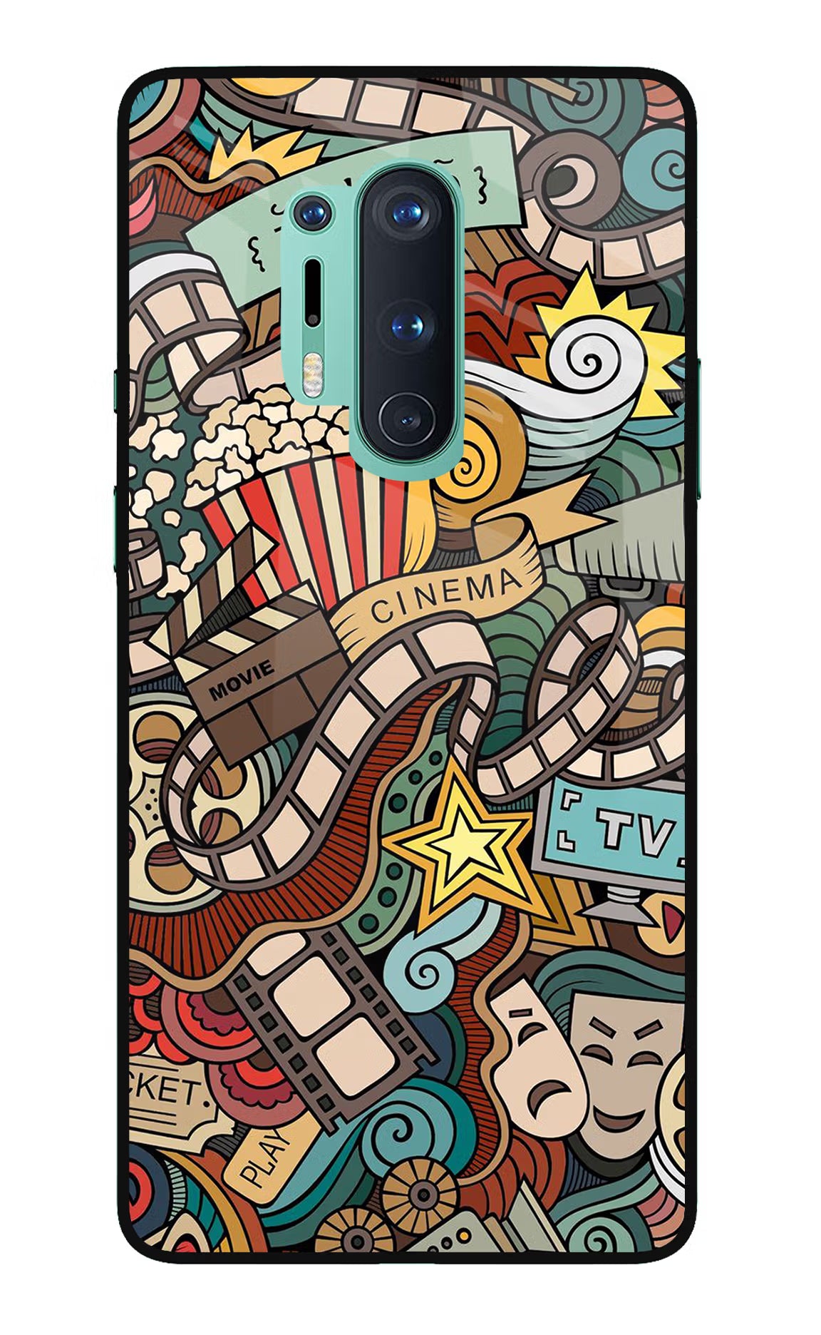 Cinema Abstract Oneplus 8 Pro Glass Case Back Cover by Casekaro