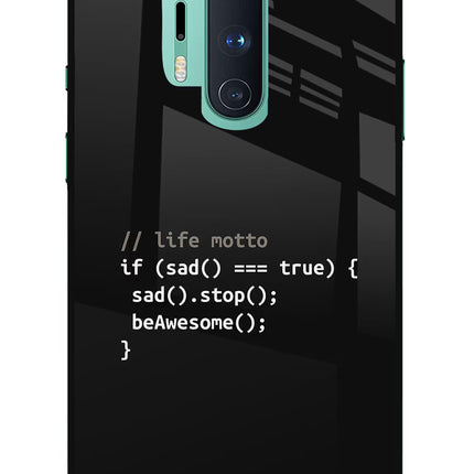 Life Motto Code Oneplus 8 Pro Glass Case