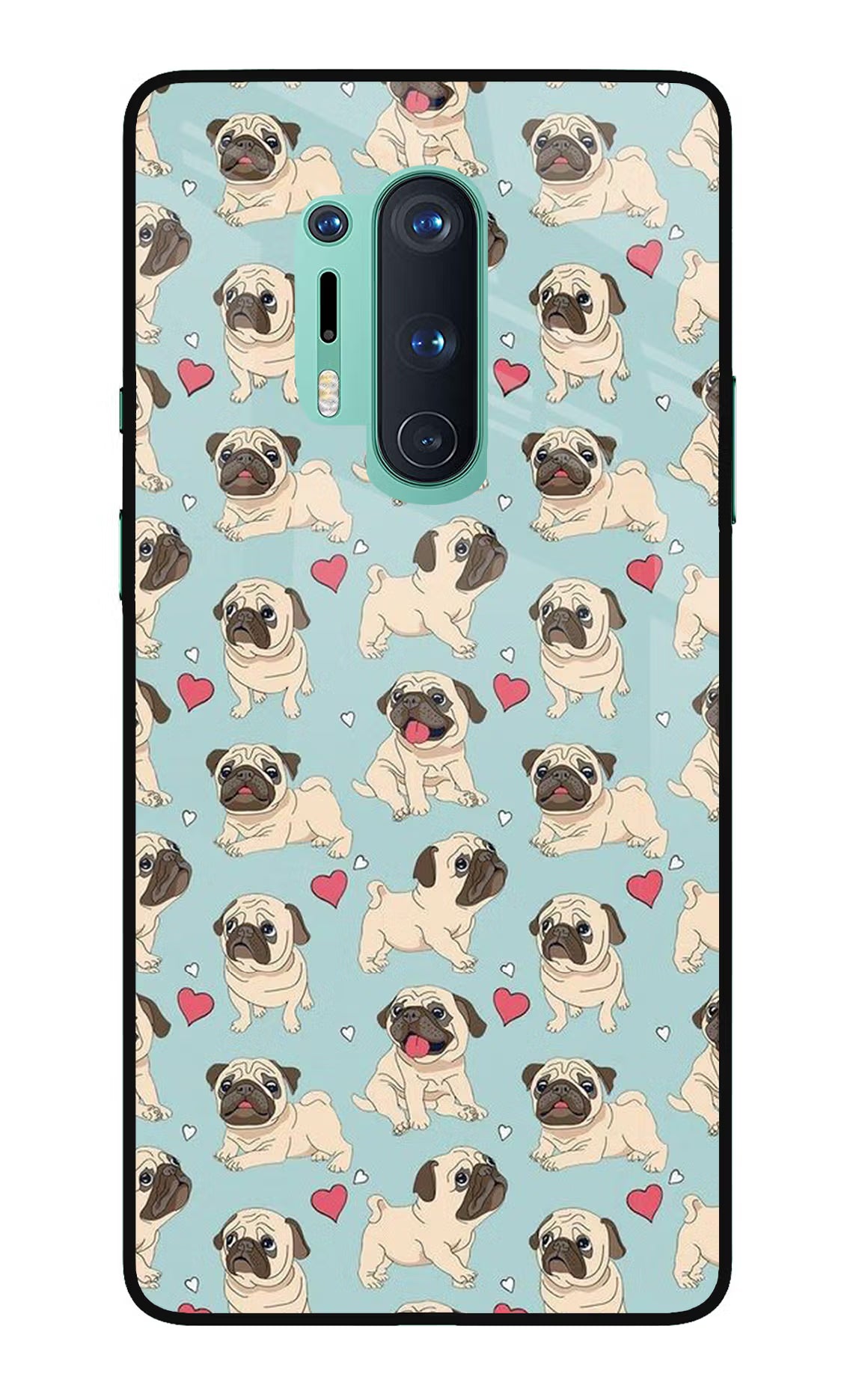 Pug Dog Oneplus 8 Pro Glass Case Back Cover by Casekaro
