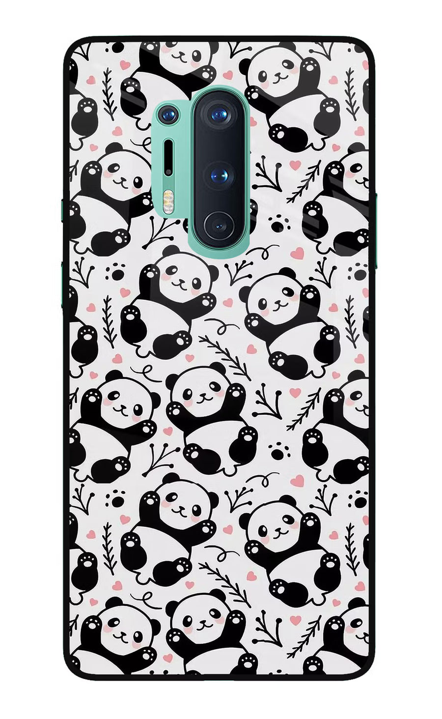 Cute Panda Oneplus 8 Pro Back Cover, Glass case