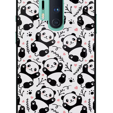 Cute Panda Oneplus 8 Pro Glass Case
