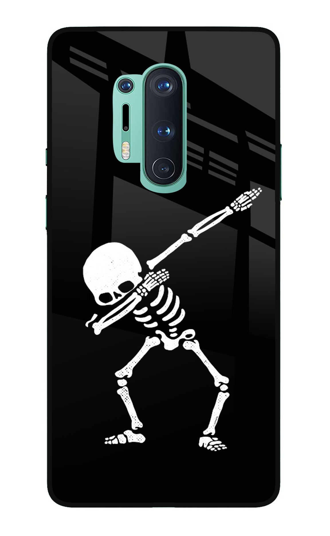 Dabbing Skeleton Art Oneplus 8 Pro Glass Case