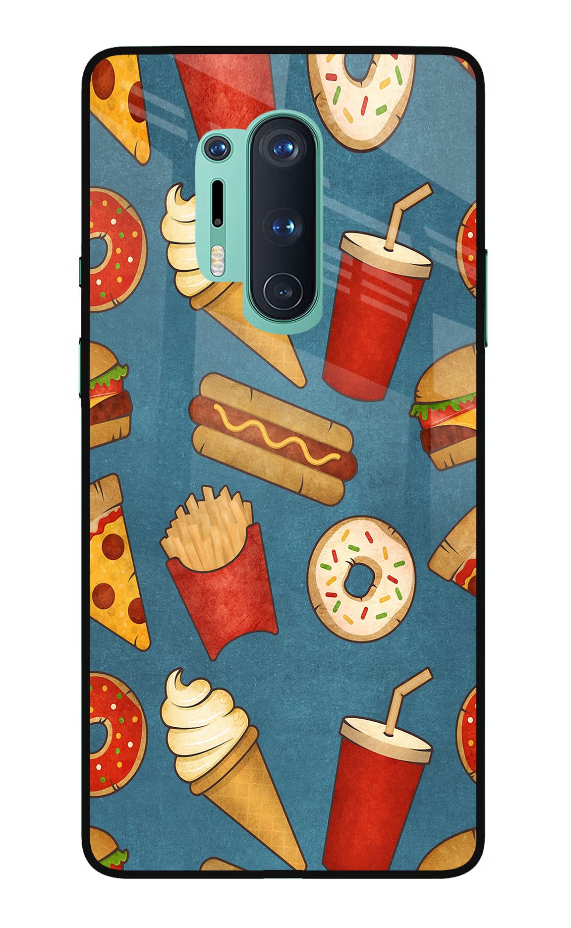 Foodie Oneplus 8 Pro Glass Case Back Cover by Casekaro