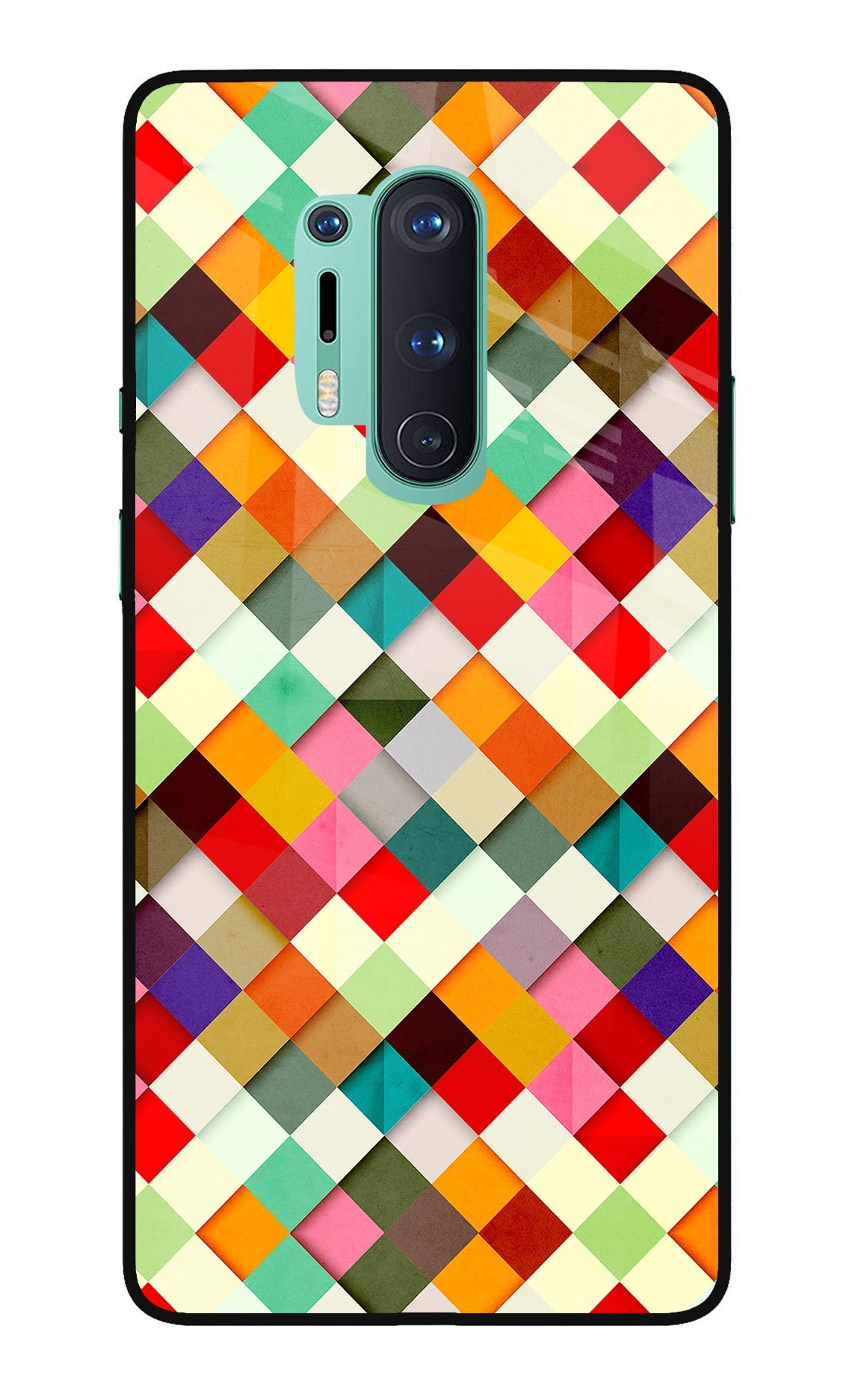 Geometric Abstract Colorful Oneplus 8 Pro Glass Case