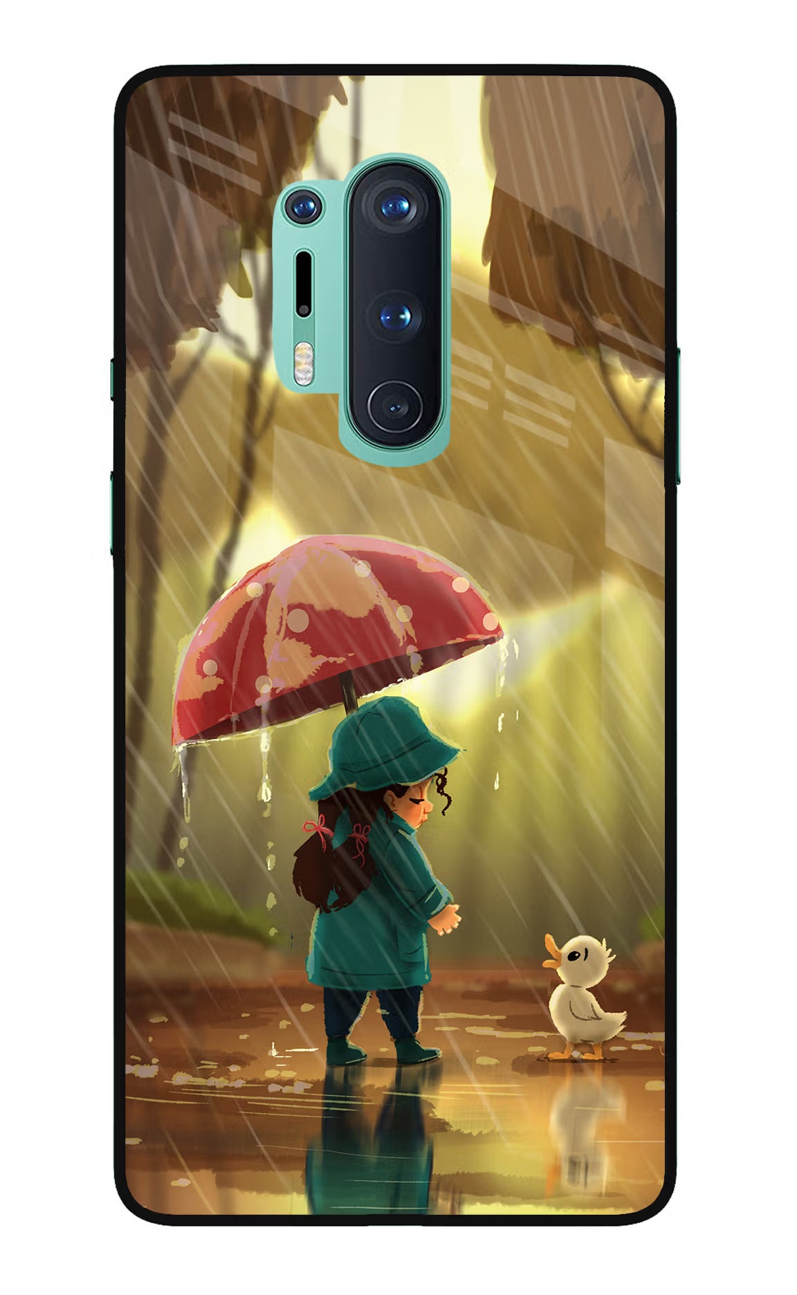 Rainy Day Oneplus 8 Pro Glass Case Back Cover by Casekaro
