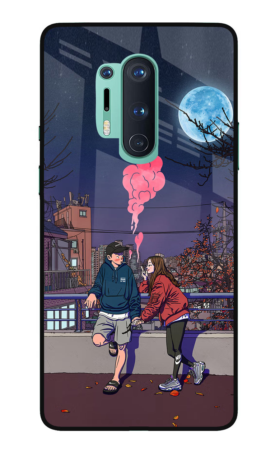 Chilling Couple Oneplus 8 Pro Back Cover, Glass case