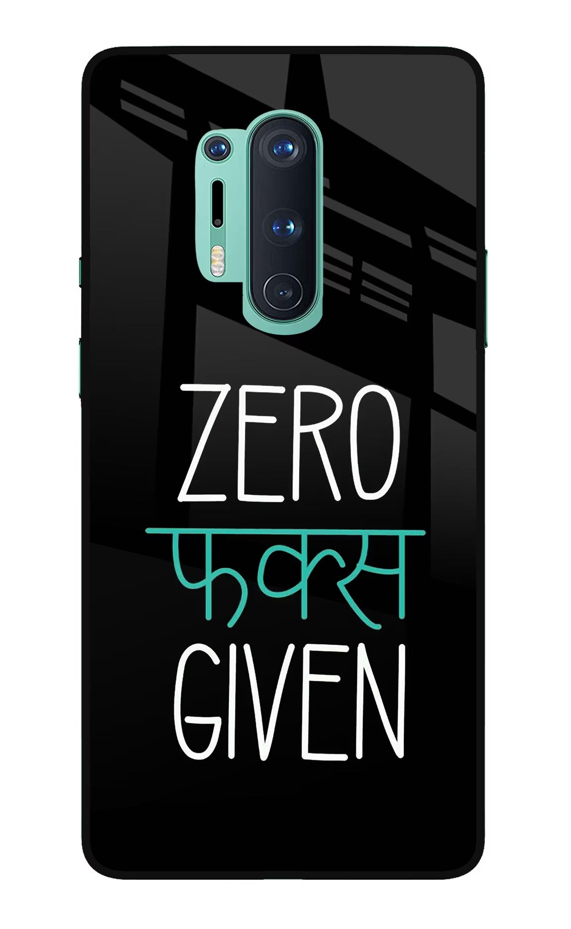 Zero Fucks Given Oneplus 8 Pro Glass Case Back Cover by Casekaro