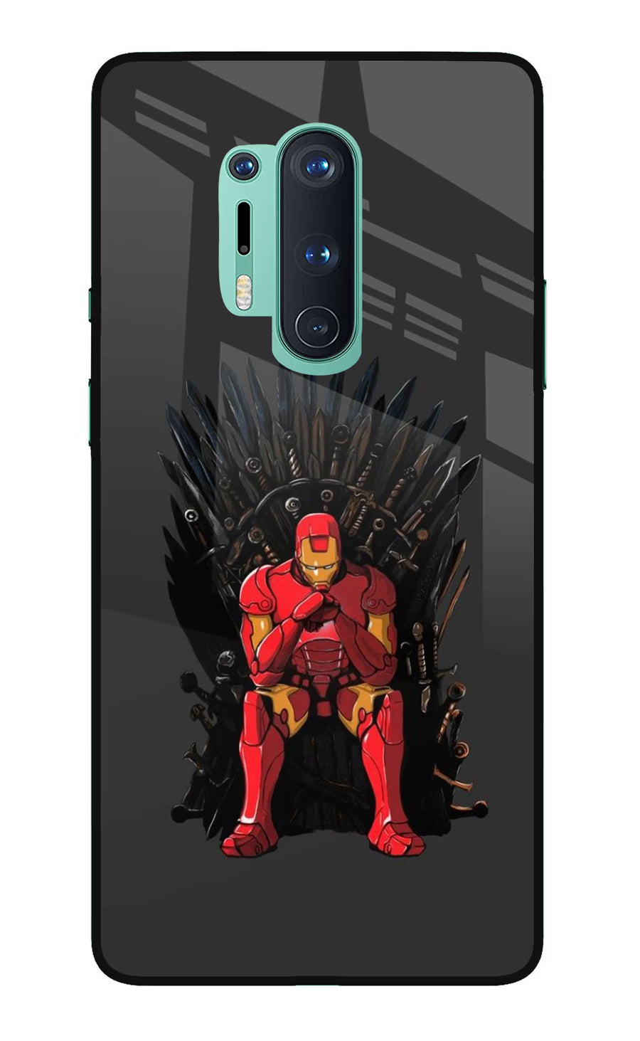 Ironman Throne Oneplus 8 Pro Back Cover, Glass case