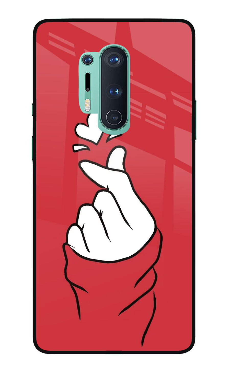 Korean Love Sign Oneplus 8 Pro Back Cover, Glass case