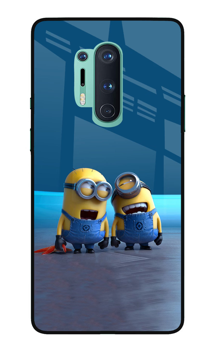 Minion Laughing Oneplus 8 Pro Back Cover, Glass case