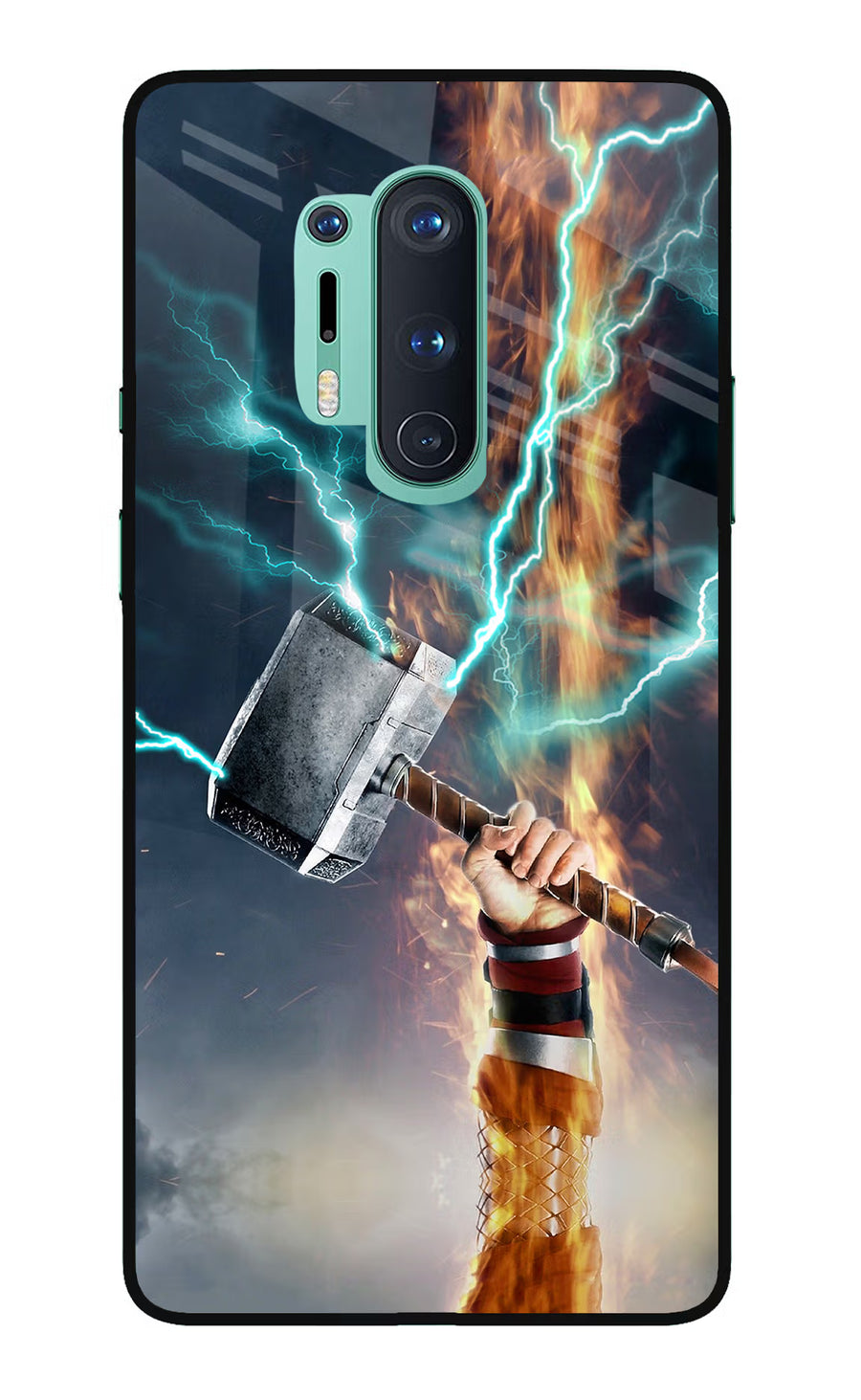 Thor Hammer Mjolnir Oneplus 8 Pro Back Cover, Glass case